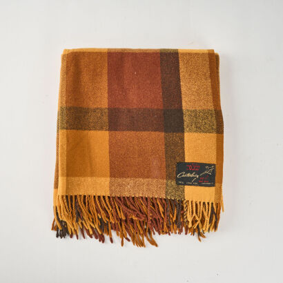 A Robinwul Canterbury New Zealand Wool Plaid Travel Blanket