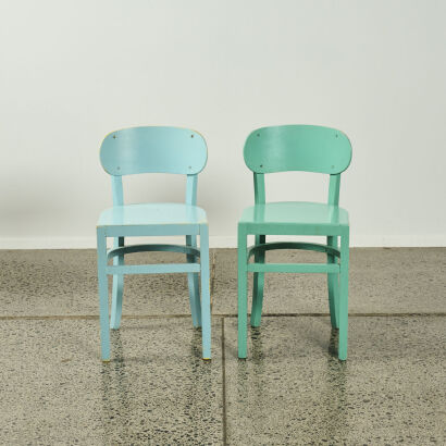 A Pair Of Vintage Painted Wooden Chairs