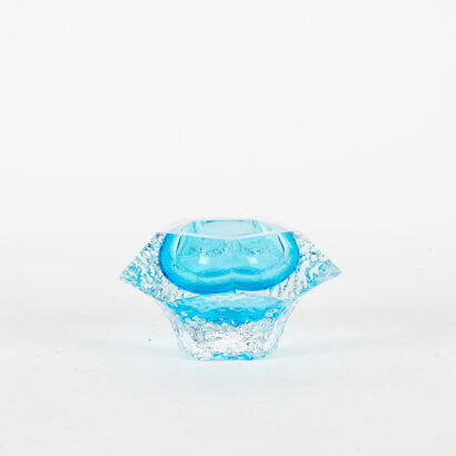 A Vintage Blue Glass Dish, Italy C.1970s