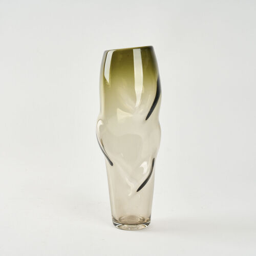 A Signed Large Hand Blown Art Glass Ombre Vase C.2007