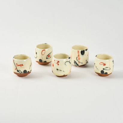 A Set of Five Campell Hegan Ceramic Tumbler