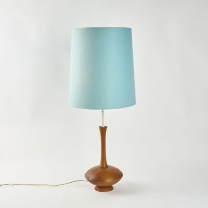 A Mid Century Turned Teak Table Lamp