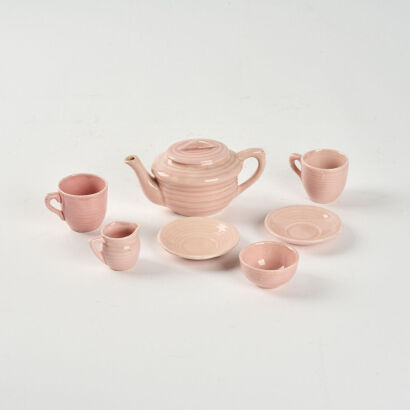 An Antique Ceramic Glazed Childrens Tea Set, Made In England