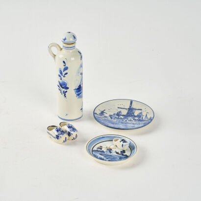 A Collection Of Hand Painted Dutch Delftware