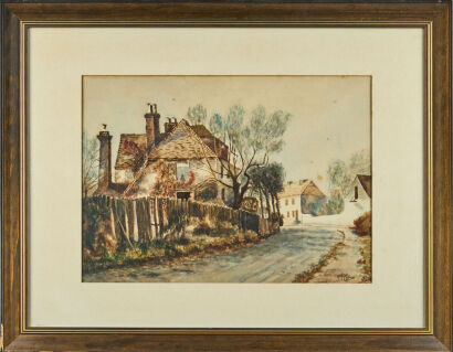 A Late-19th Century Watercolour A Rural Cottage In England - Louie Cables Nee Fearnley