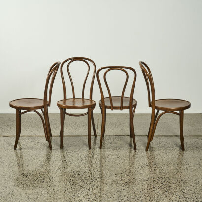 A Set Of Four Bentwood DiningChairs