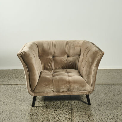 A Contemporary Single Chair In Oyster Velour