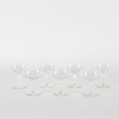 A Set Of Seven Vintage Champagne Coupes