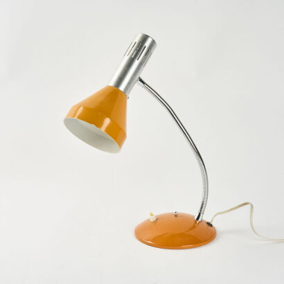 A Retro Orange Gooseneck Table Lamp