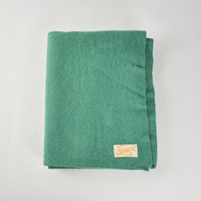 A Green Vintage Oamaru Woollen Blanket