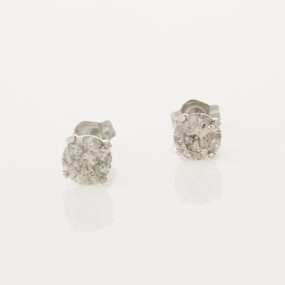 14ct White Gold Diamond Studs of 1.30 cts Total Diamond Weight