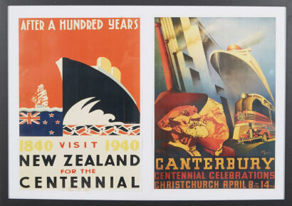 A Pair Of Framed New Zealand Travel Posters