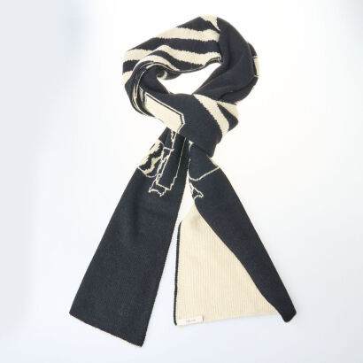 Celine Wool Crest Scarf, 3 metres in Length