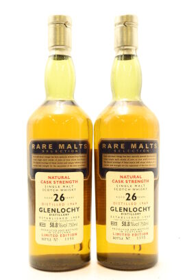 (2) Rare Malts Selection Natural Cask Strength Glenlochy 26 Year Old Single Malt Scotch Whisky &diams;