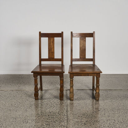 A Pair Of Vintage Chairs In Teak Wood