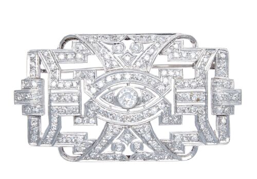 Platinum Art Deco Diamond Brooch