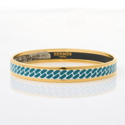Herm&egrave;s, 10mm wide, Enamel Bangle