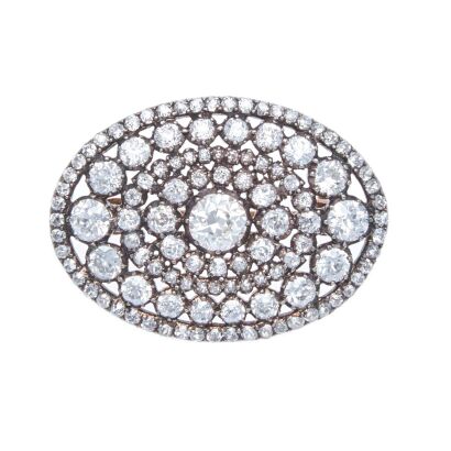 Victorian Diamond Plaque Brooch