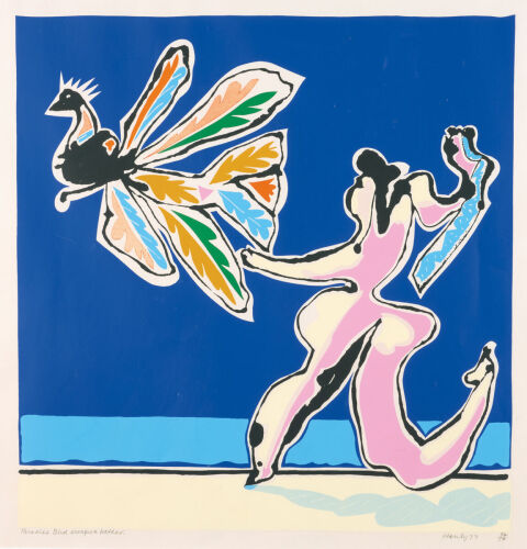 PAT HANLY Paradise Bird Escapes Bather