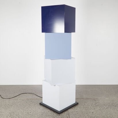 A Stacked Cube Light Box Sculpture