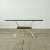 A Brass And lucite Glass Topped Console Table Circa 1970