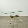 A Brass And lucite Glass Topped Console Table Circa 1970 - 2
