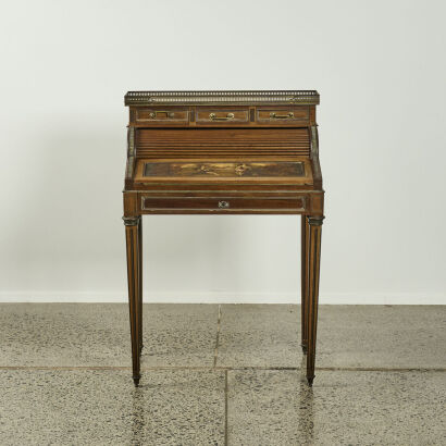 A Writing Desk With Tapered Legs In The Style Of Veris Martin C1880