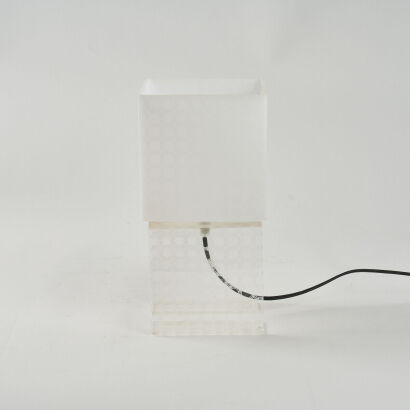 A Perspex Cube Table Lamp