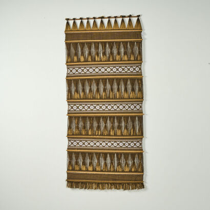 A Mid-Century Woven Geometric Wall Hanging