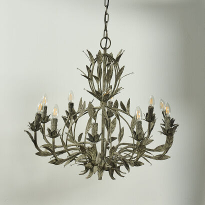 A Impressive Metal Floral Chandelier