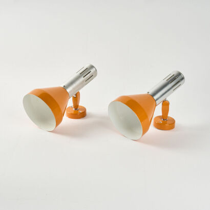 Two Mid Century Space Age Wall Lights by Betalite