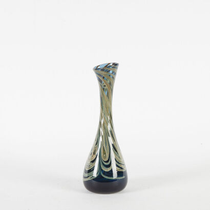 A Vintage Handblown Pulled Feather Art Glass Vase