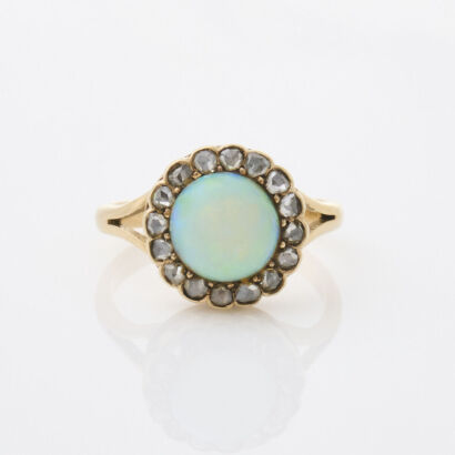 18ct Yellow Gold, Estate, 1.50ct Opal and Diamond Ring