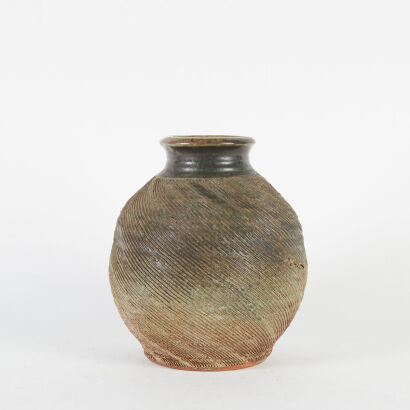 A Warren Tippett Combed Nasdale Kiln Fired Vase