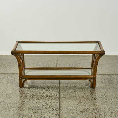 A Mid-Century Glass Topped Coffee Table