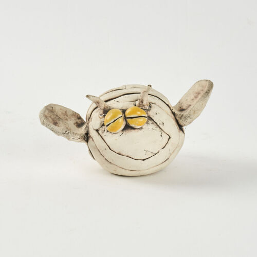 An Early Bronwynne Cornish White Earthenware Handbuilt Animal C.1969