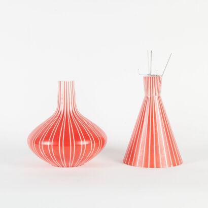 A Pair Of Atomic Glass Lamp Shades