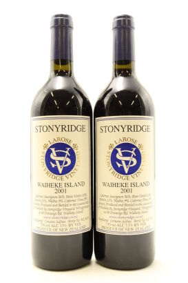 (2) 2001 Stonyridge Vineyard Larose, Waiheke Island