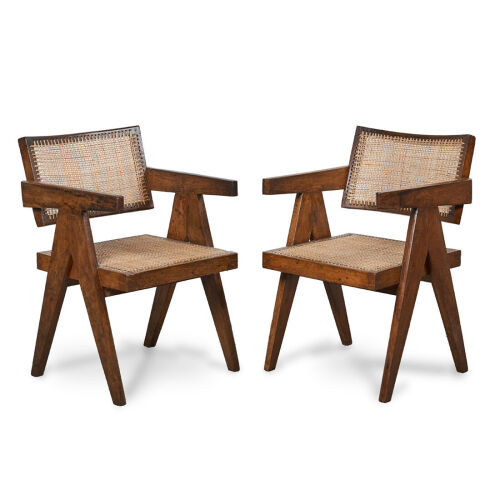 A Pair of Pierre Jeanneret Chandigarh Chairs PJ-SI-28-A