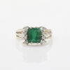 18ct White Gold, 1.65ct Emerald and Diamond Ring