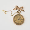 14ct Rose Gold Pocket Watch with 9ct Rose Gold Bow Brooch - 2