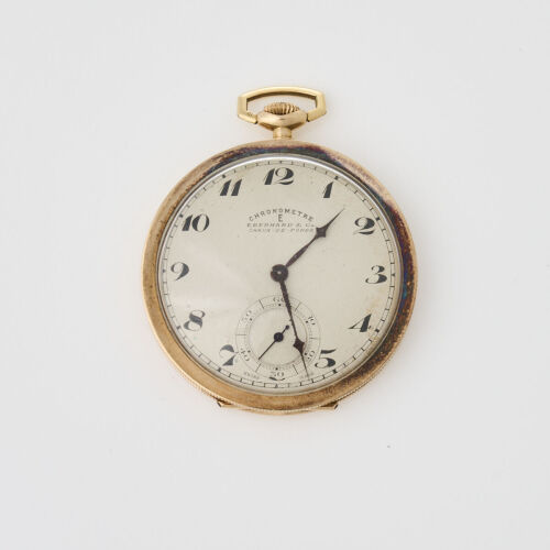 14ct Rose Gold Eberhard & Co Pocket Watch with White Dial
