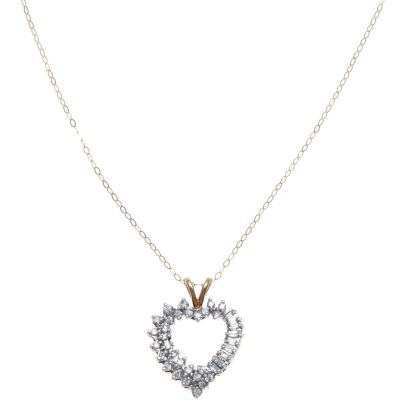 10ct Diamond Heart Pendant