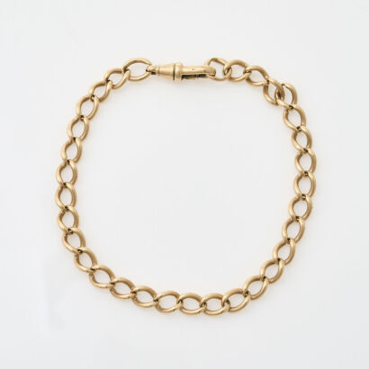 9ct Yellow Gold, 22cm Vintage, Curb Link Bracelet