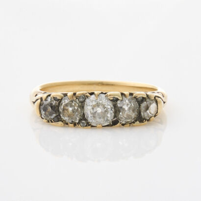 14ct Yellow Gold Vintage Diamond Ring of 1.20cts Total