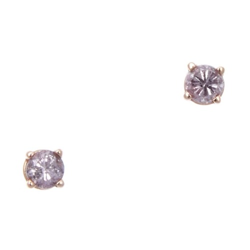 18ct Rose Gold Pink Diamond Earrings