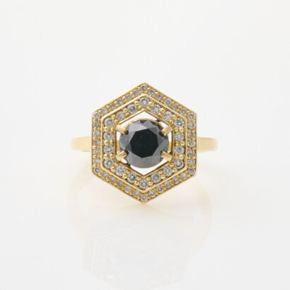 18ct Yellow Gold, Zoe & Morgan Bespoke, 1.08ct Black Diamond Ring