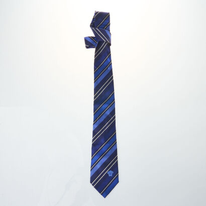 Versace Striped Tie, Made in Italy, 100% Silk.