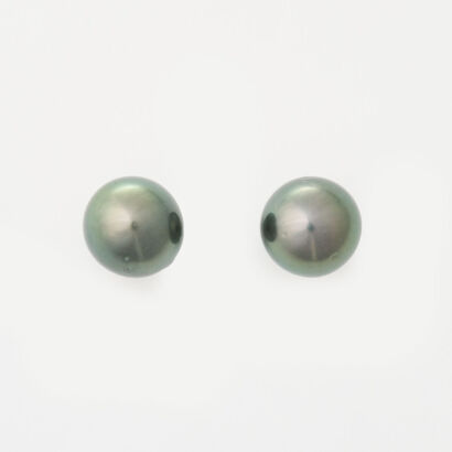 Matching Pair of Loose 12.9mm Tahitian Pearls