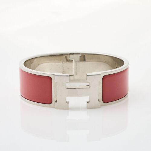 Hermès Rose Flamingo Clic H Bracelet with Box